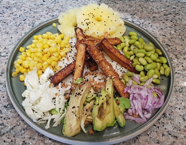 Organic tofu vegan salad